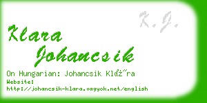 klara johancsik business card